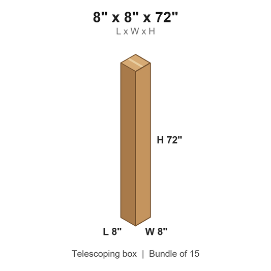 8x8x72 Telescoping Inner Boxes