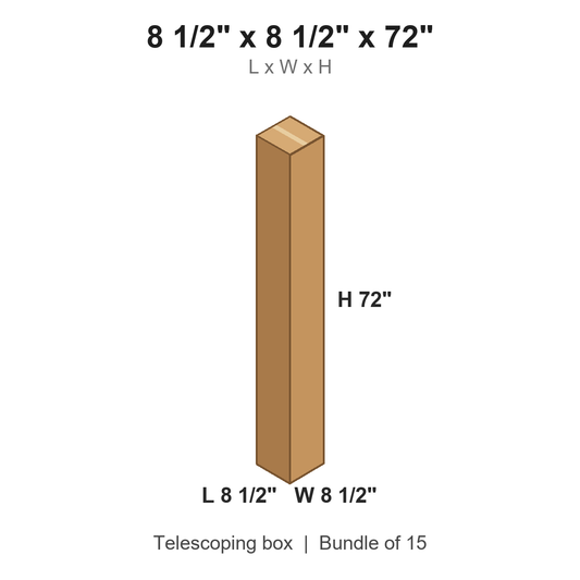 8.5x8.5x72 Telescoping Outer Boxes