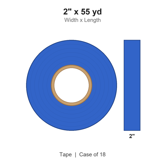 2" x 55 yd Blue Carton Sealing Tape