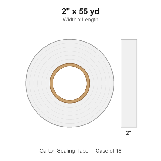 2" x 55 yd White Carton Sealing Tape