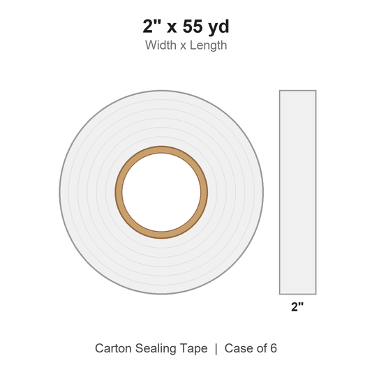 2" x 55 yd White Carton Sealing Tape
