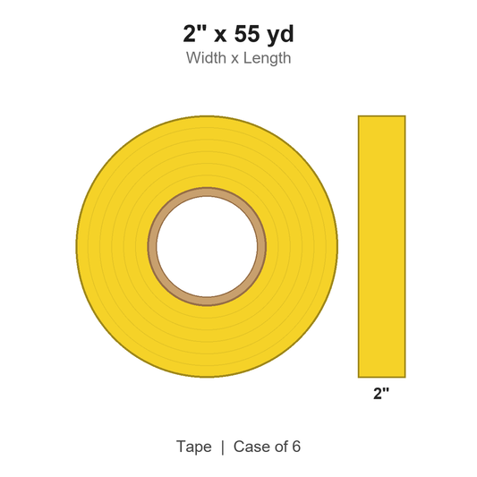 2" x 55 yd Yellow Carton Sealing Tape