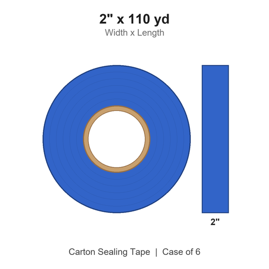 2" x 110 yd Blue Carton Sealing Tape