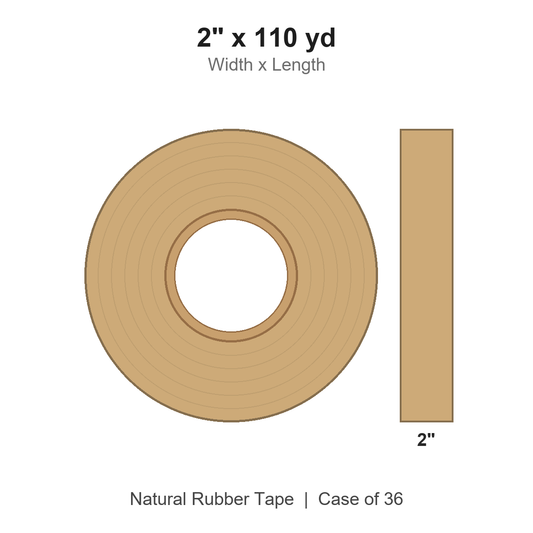 2" x 110 yd Tan Natural Rubber Tape