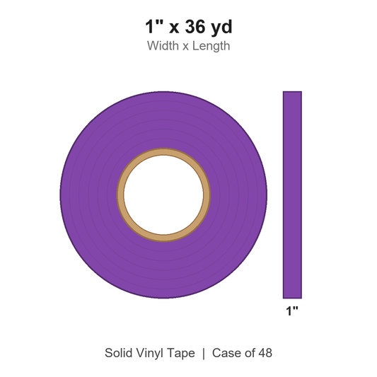 1" x 36 yd Purple Solid Vinyl Tape