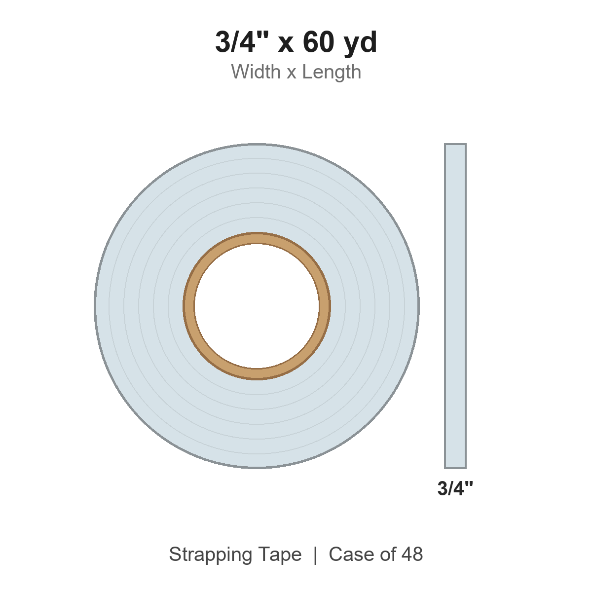 3/4" x 60 yd Strapping Tape