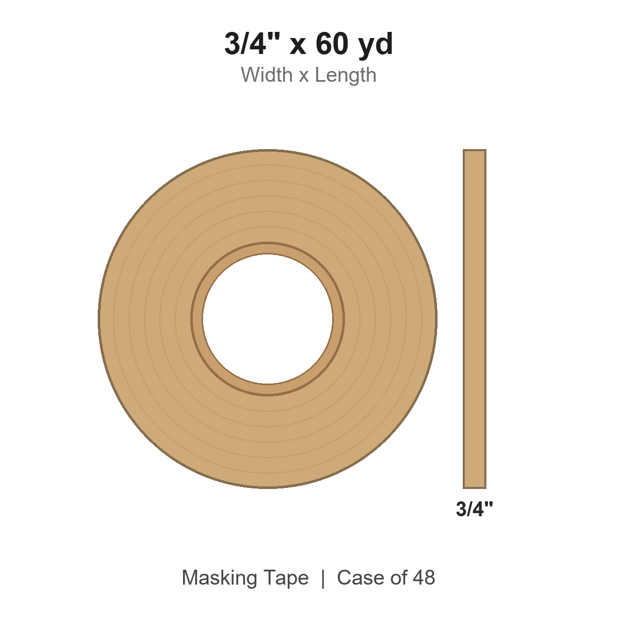 3/4" x 60 yd Masking Tape