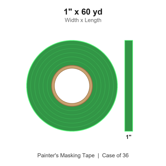 1" x 60 yd Green Painter's Masking Tape