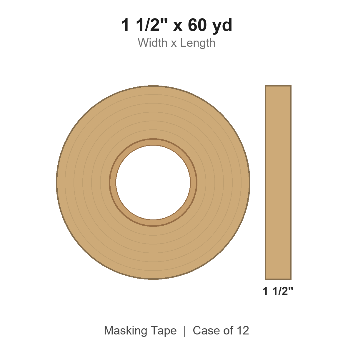 1 1/2" x 60 yd Masking Tape