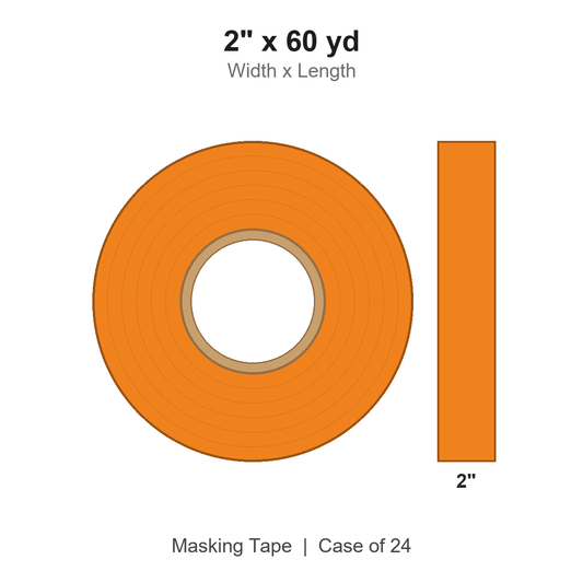 2" x 60 yd Orange Masking Tape