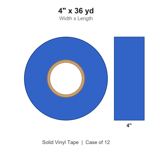 4" x 36 yd Blue Solid Vinyl Tape