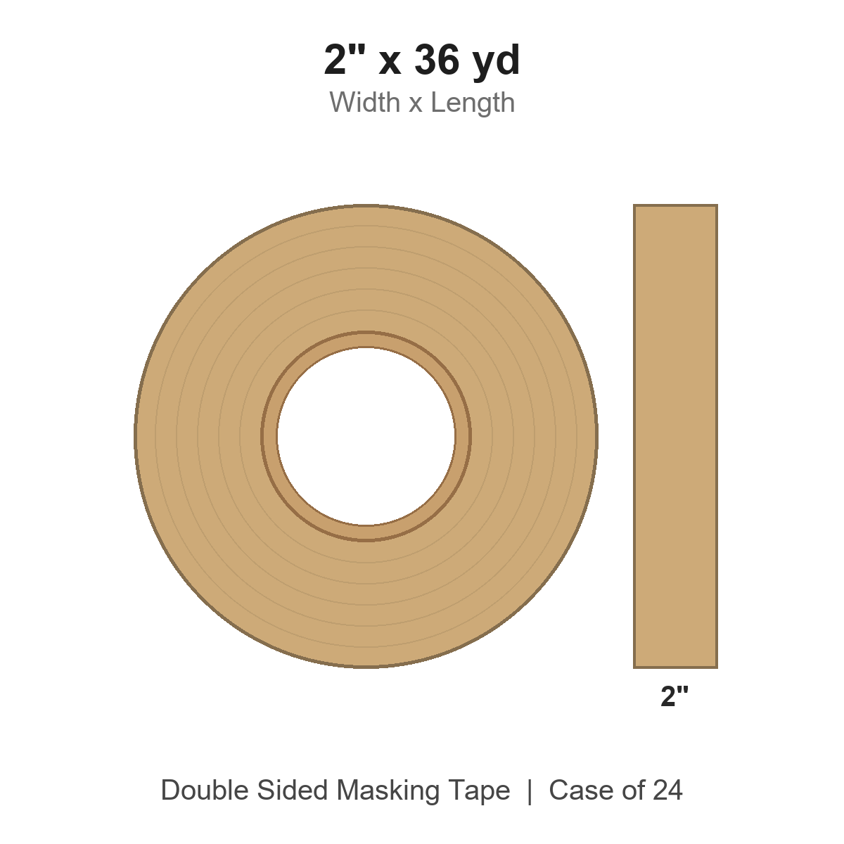 2" x 36 yd Double Sided Masking Tape