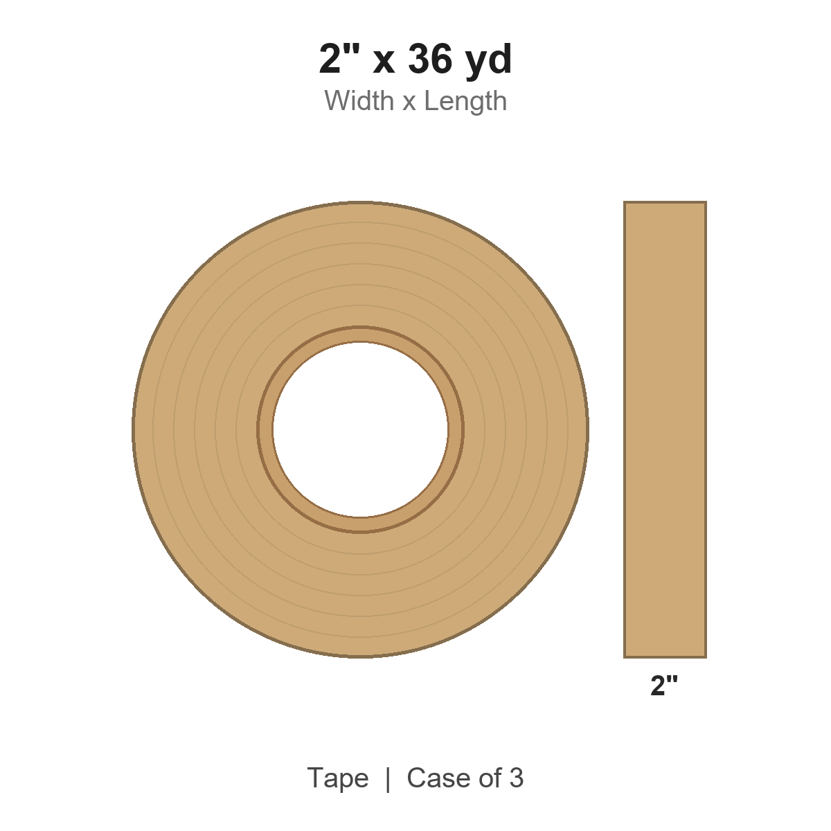 2" x 36 yd Double Sided Masking Tape