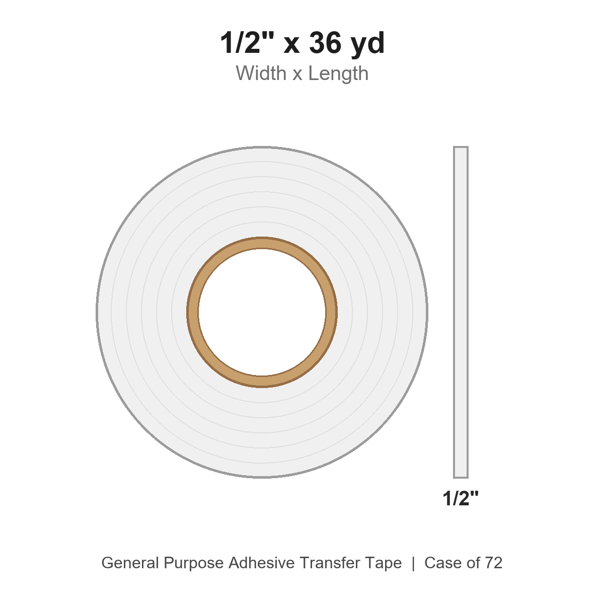 1/2" x 36 yd General Purpose Adhesive Transfer Tape