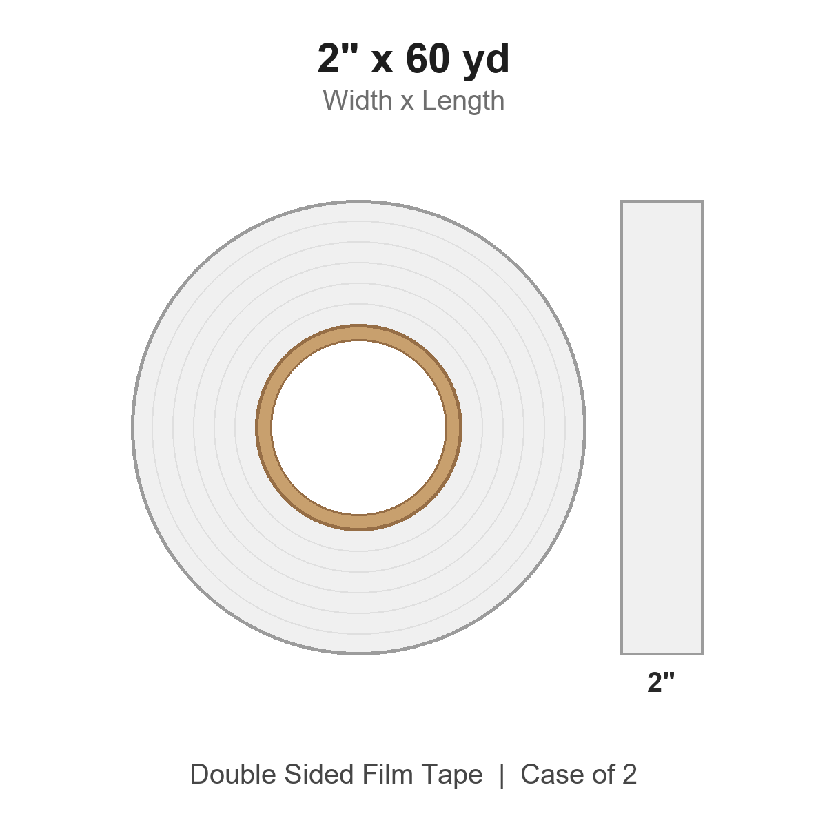 2" x 60 yd Double Sided Film Tape
