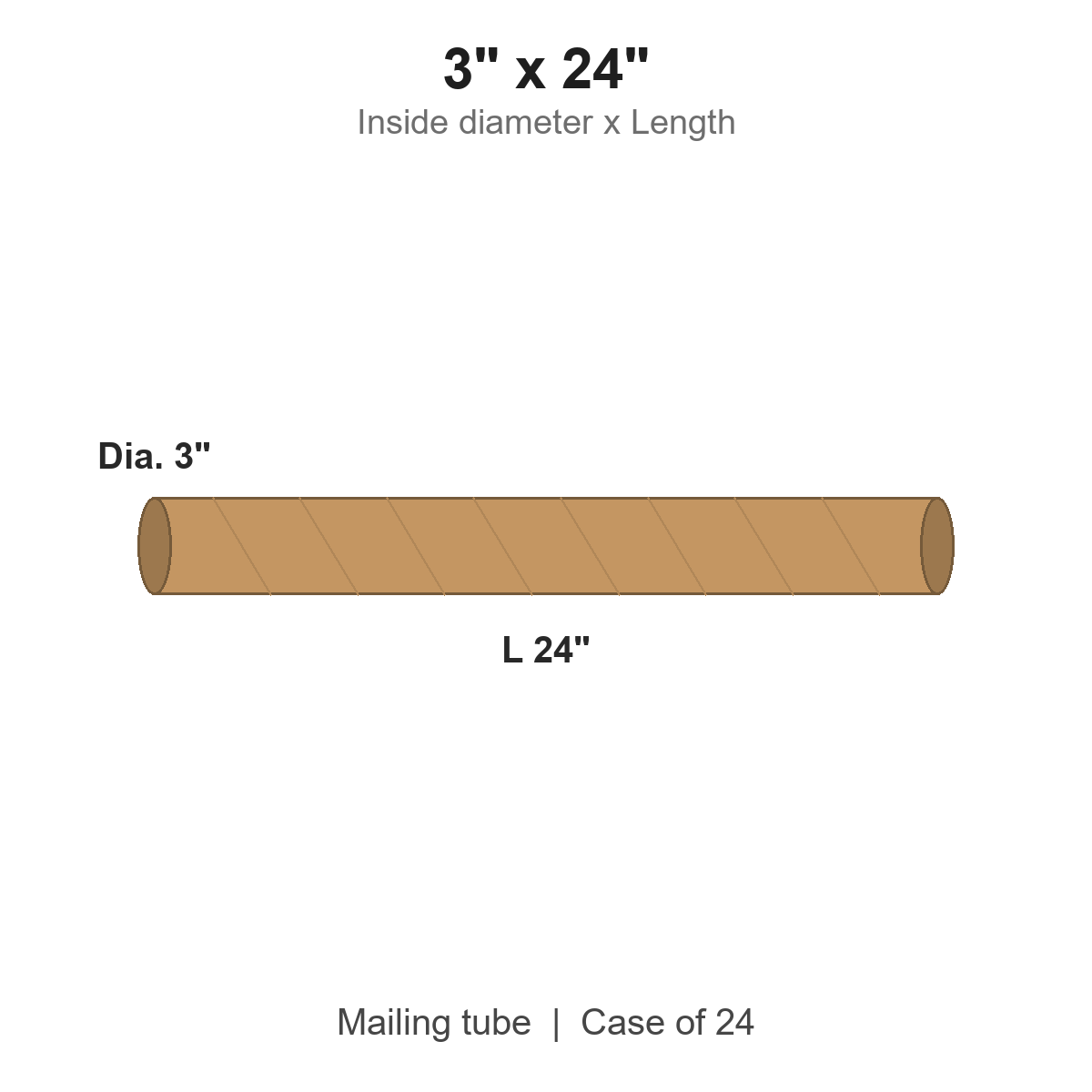 3" x 24" Telescoping Kraft Mailing Tubes