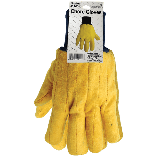 Cotton Cut / Sewn Gloves C16Y-TL (Case of 6 Dozen Pair)
