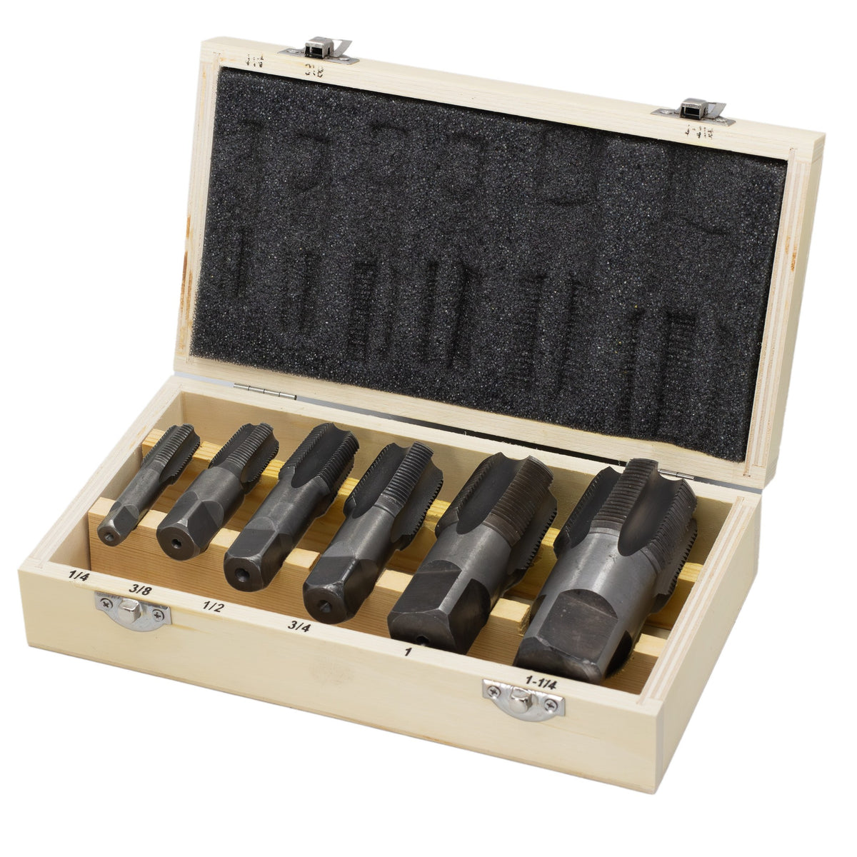 Drill America Carbon Steel NPT Taps, DWTPT1/4-1-1/4SET