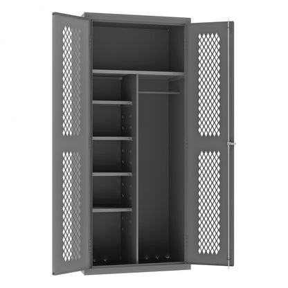 Durham Janitorial Cabinets With Wardrobe & Broom Storage (3500-HDL/EMDC-HDL Series) - Image 2