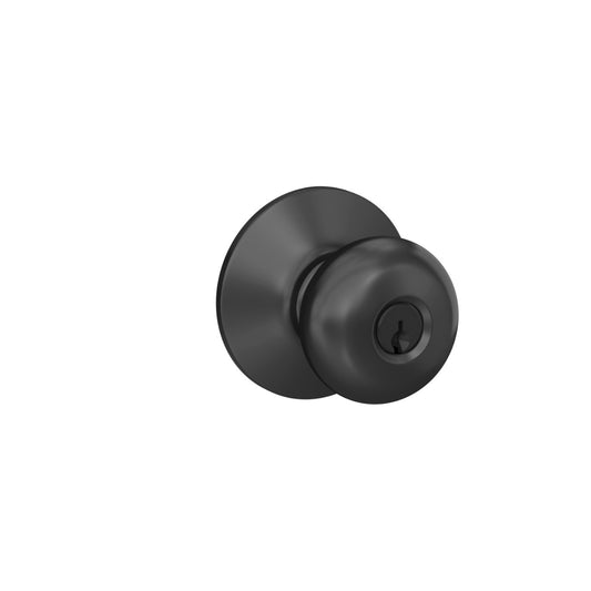 Schlage F-Series Plymouth Matte Black Entry Knobs