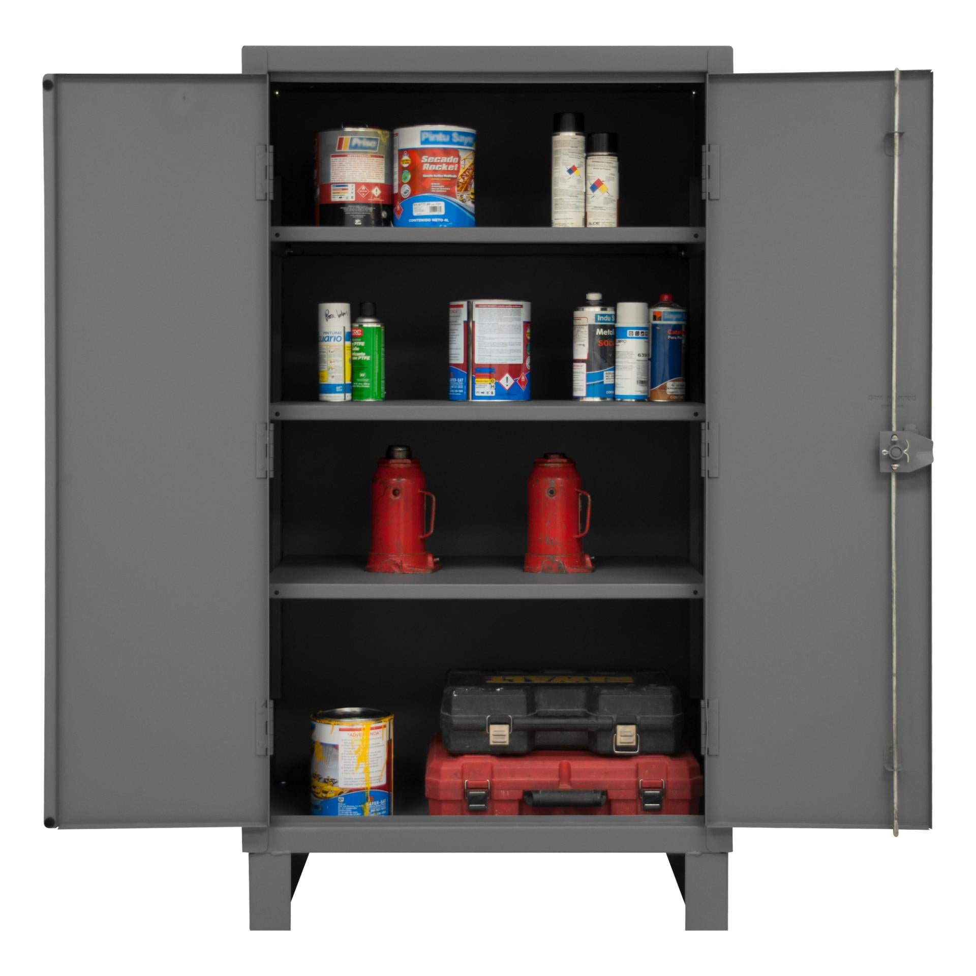 Durham 12 gauge extra heavy duty all-welded steel storage cabinet, gray