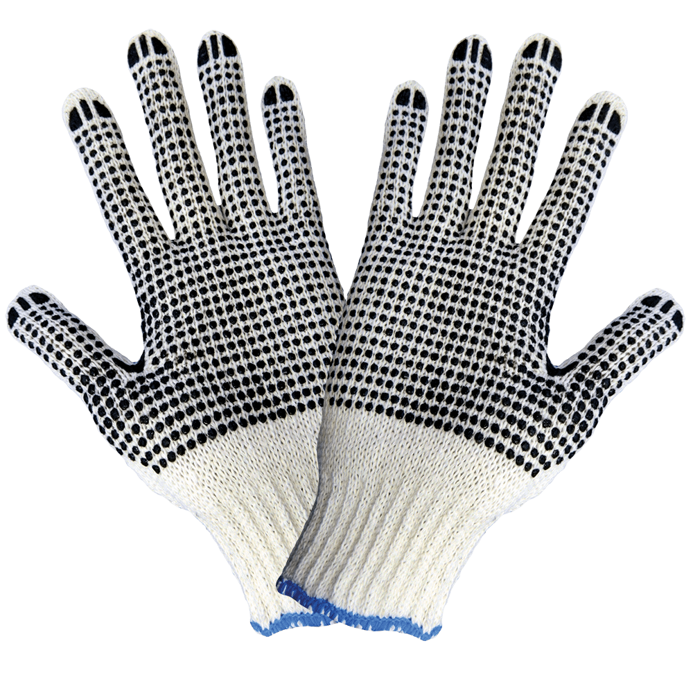 String Knit Dotted Gloves S65D2BW (Dozen Pair)