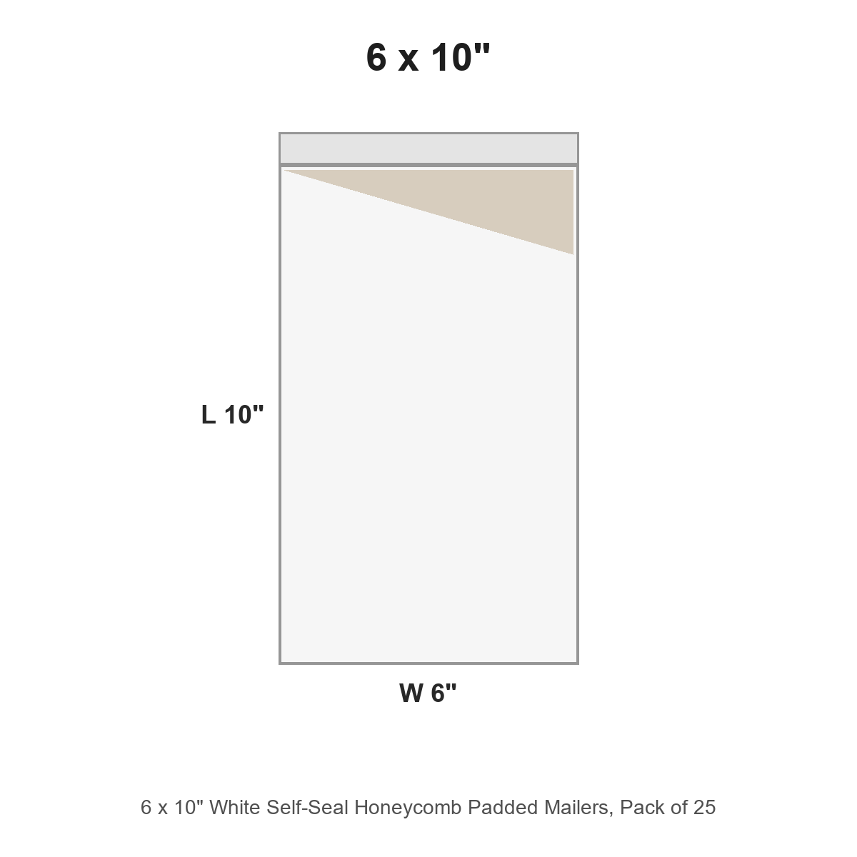 6 x 10" White Self-Seal Honeycomb Padded Mailers