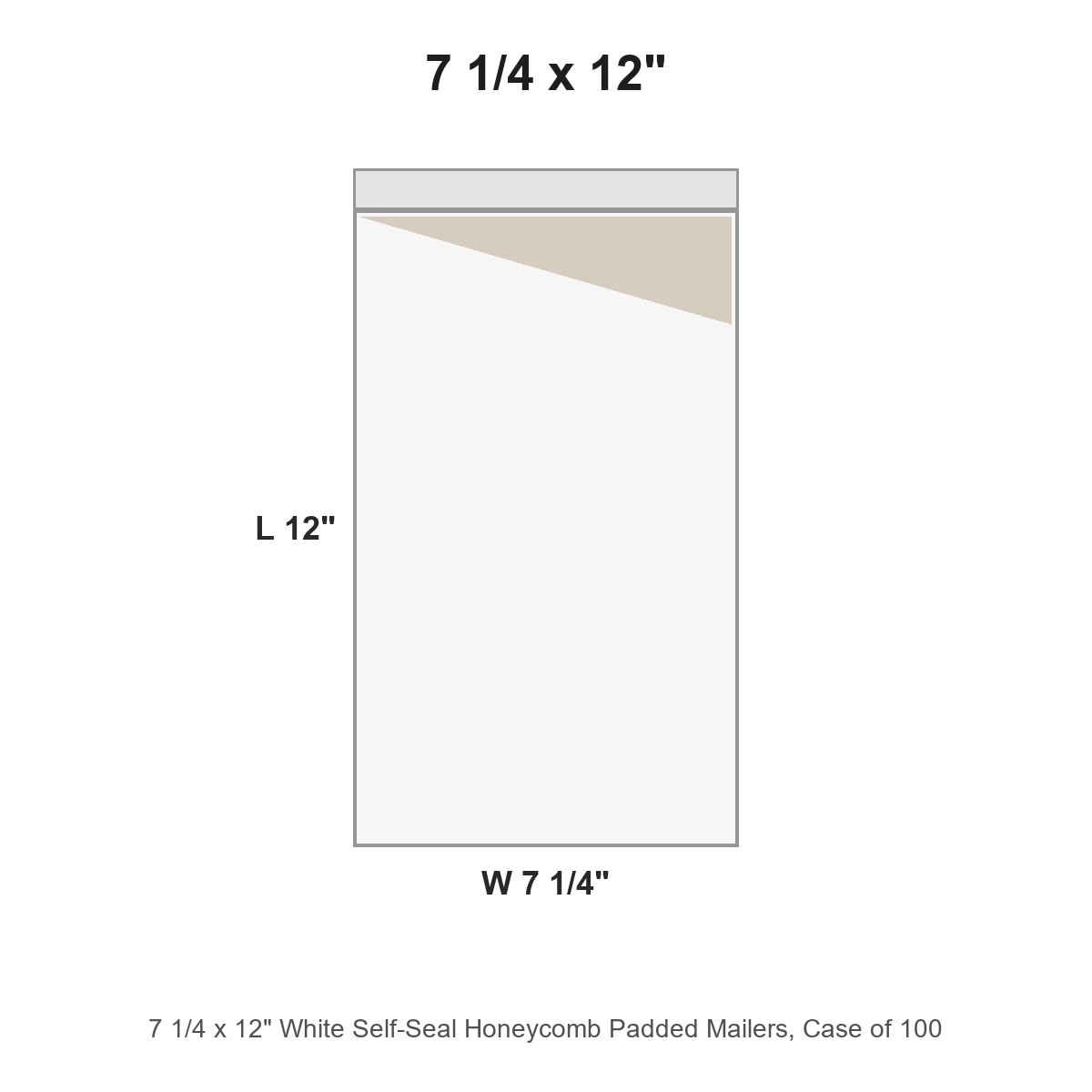 7 1/4 x 12" White Self-Seal Honeycomb Padded Mailers