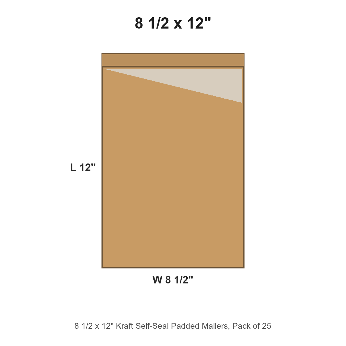 8 1/2 x 12" Kraft Self-Seal Padded Mailers