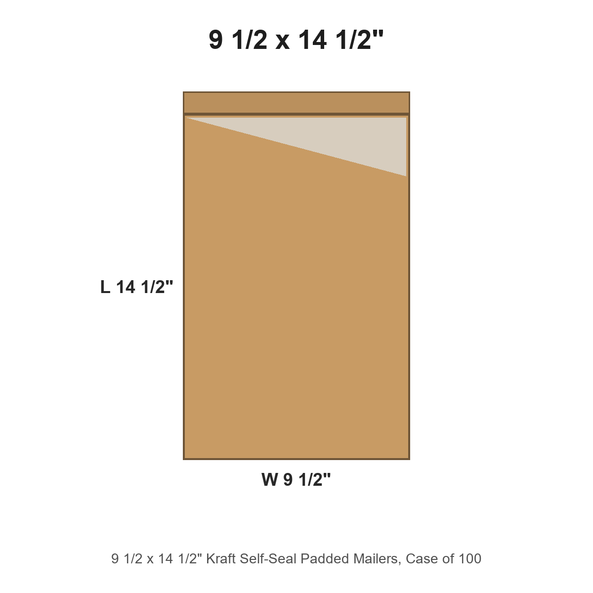 9 1/2 x 14 1/2" Kraft Self-Seal Padded Mailers