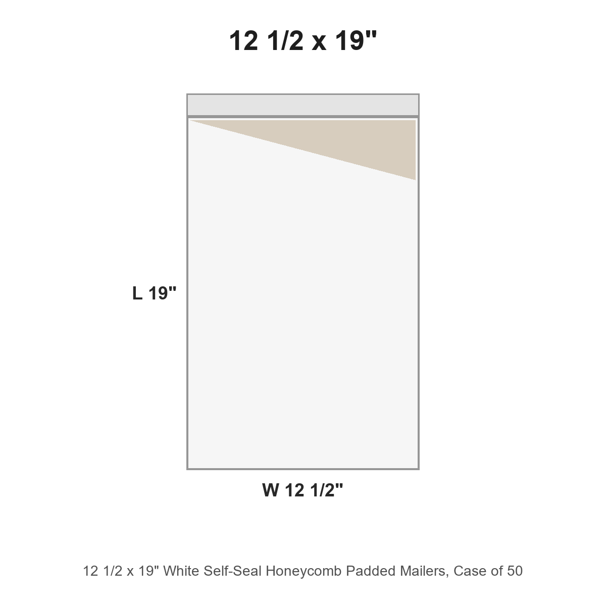 12 1/2 x 19" White Self-Seal Honeycomb Padded Mailers