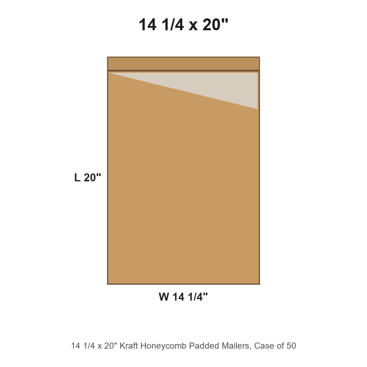 14 1/4 x 20" Kraft Honeycomb Padded Mailers