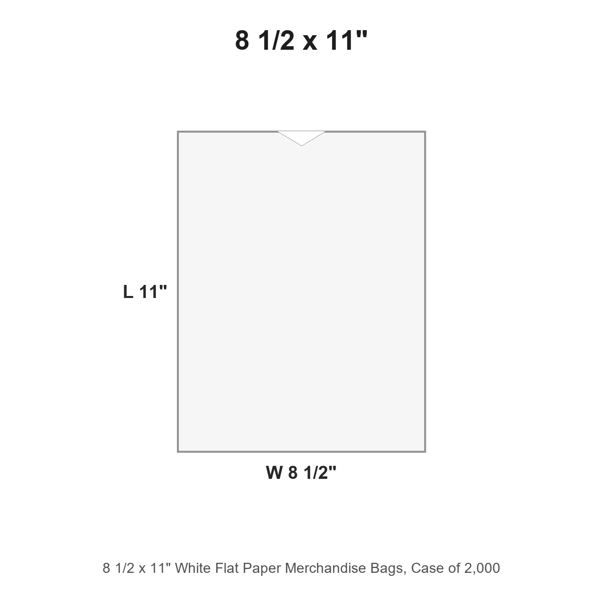 8 1/2 x 11" White Flat Paper Merchandise Bags