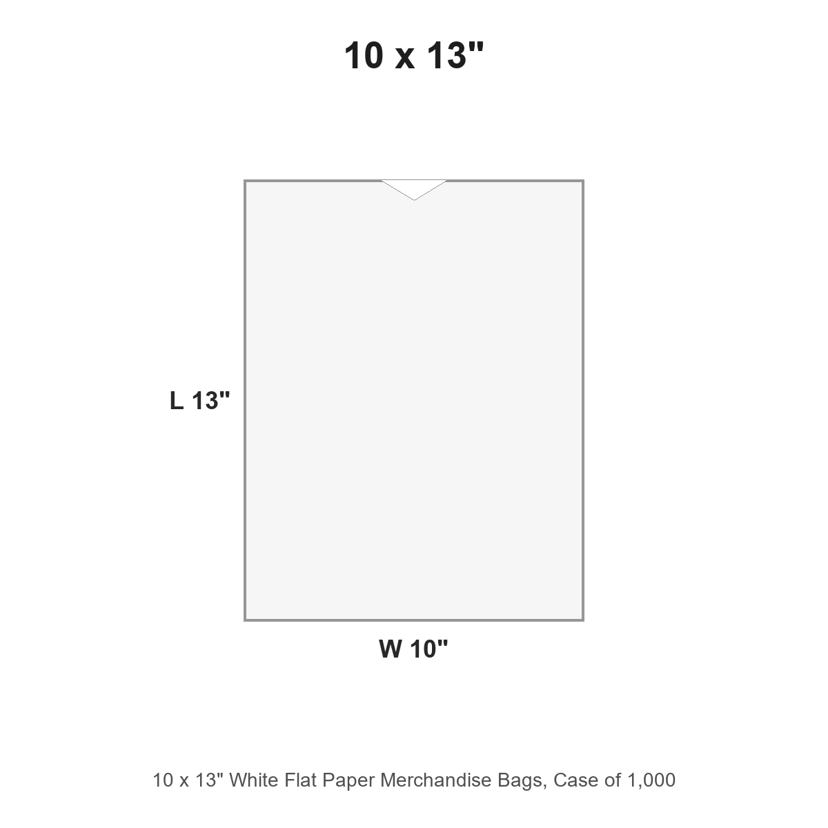 10 x 13" White Flat Paper Merchandise Bags