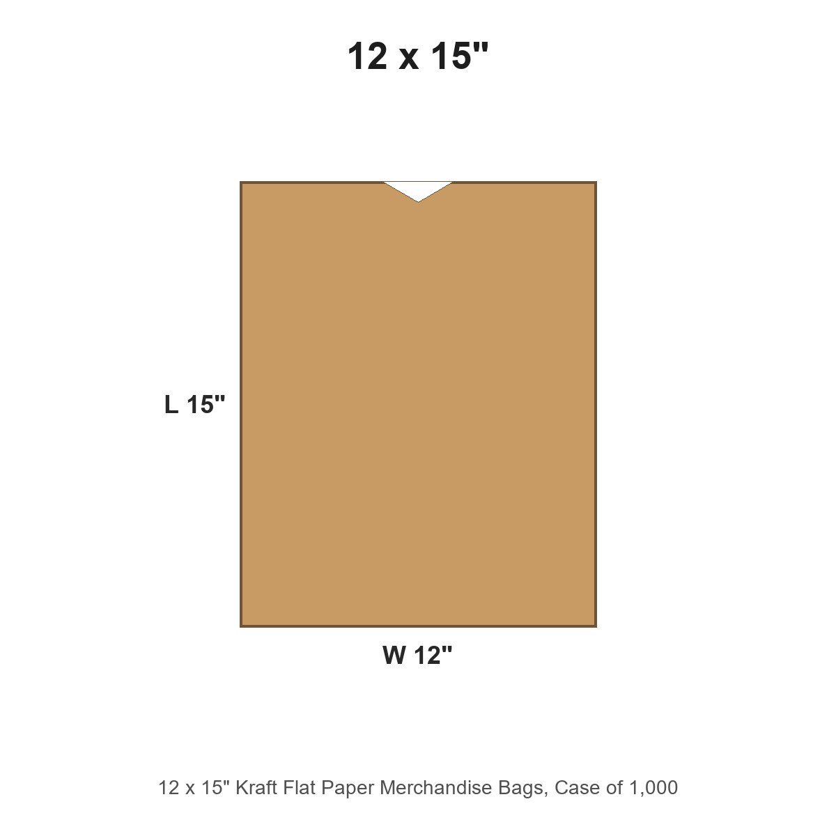 12 x 15" Kraft Flat Paper Merchandise Bags