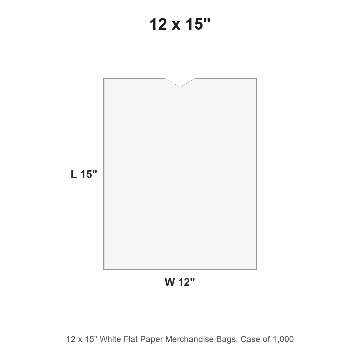 12 x 15" White Flat Paper Merchandise Bags
