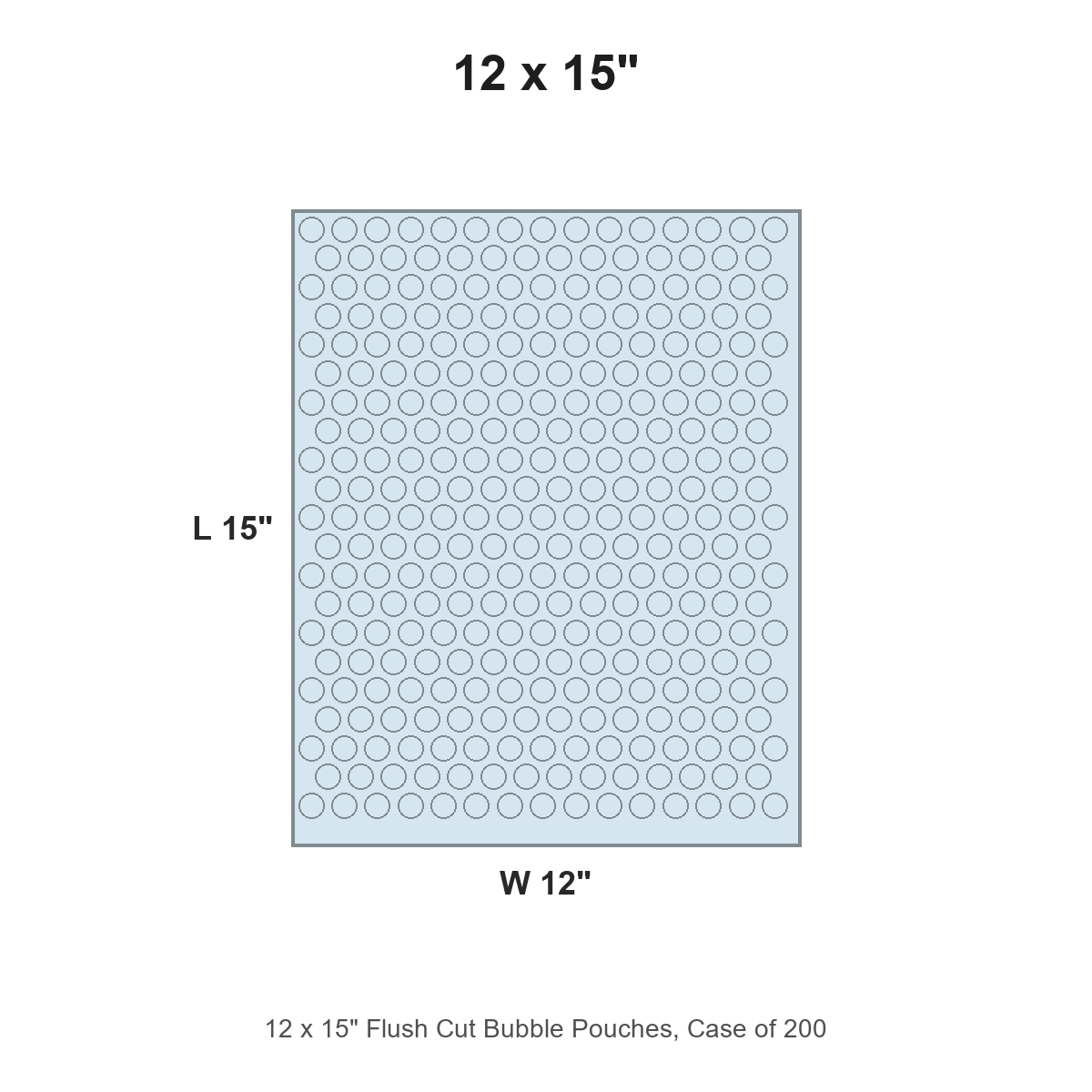 12 x 15" Flush Cut Bubble Pouches, Case of 200