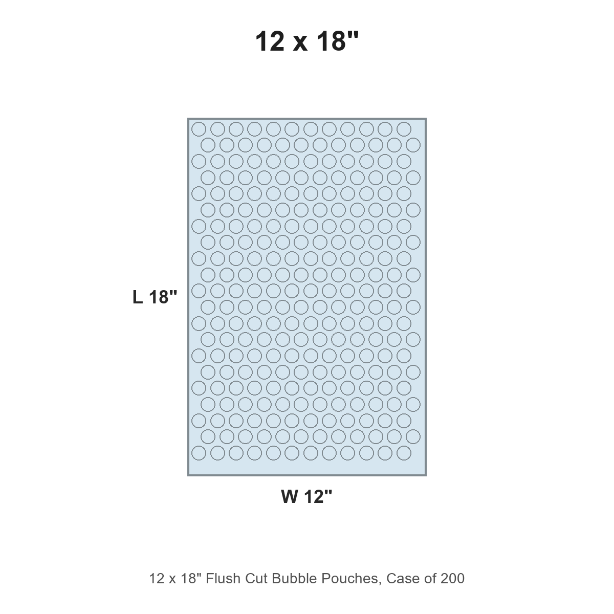 12 x 18" Flush Cut Bubble Pouches, Case of 200