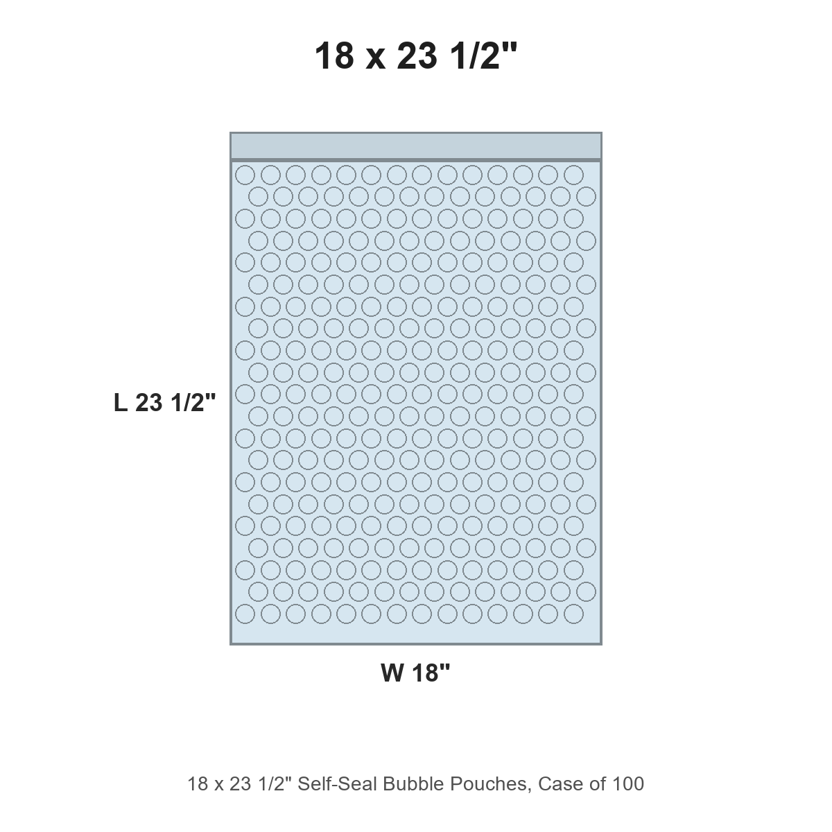 18 x 23 1/2" Self-Seal Bubble Pouches, Case of 100
