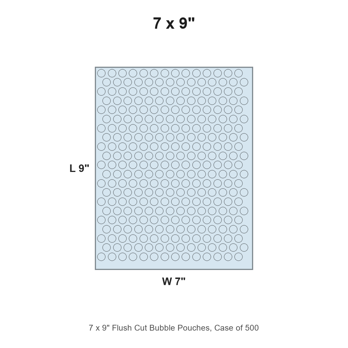 7 x 9" Flush Cut Bubble Pouches, Case of 500