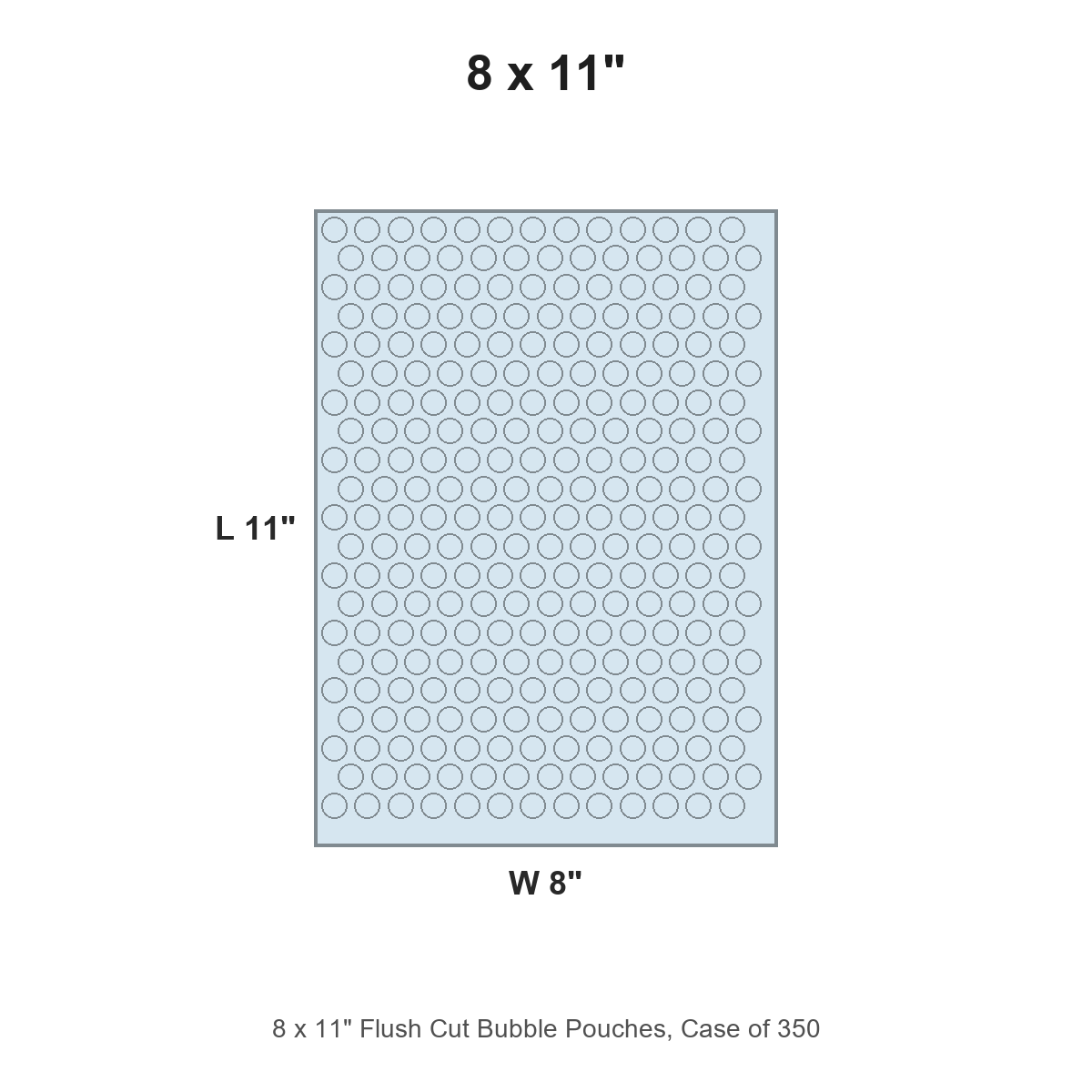8 x 11" Flush Cut Bubble Pouches, Case of 350