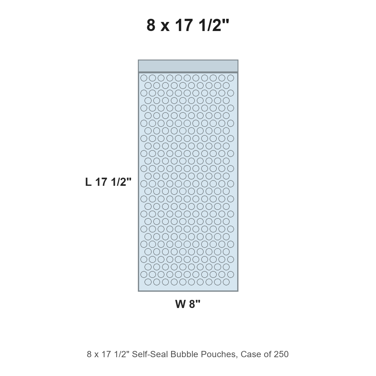 8 x 17 1/2" Self-Seal Bubble Pouches, Case of 250