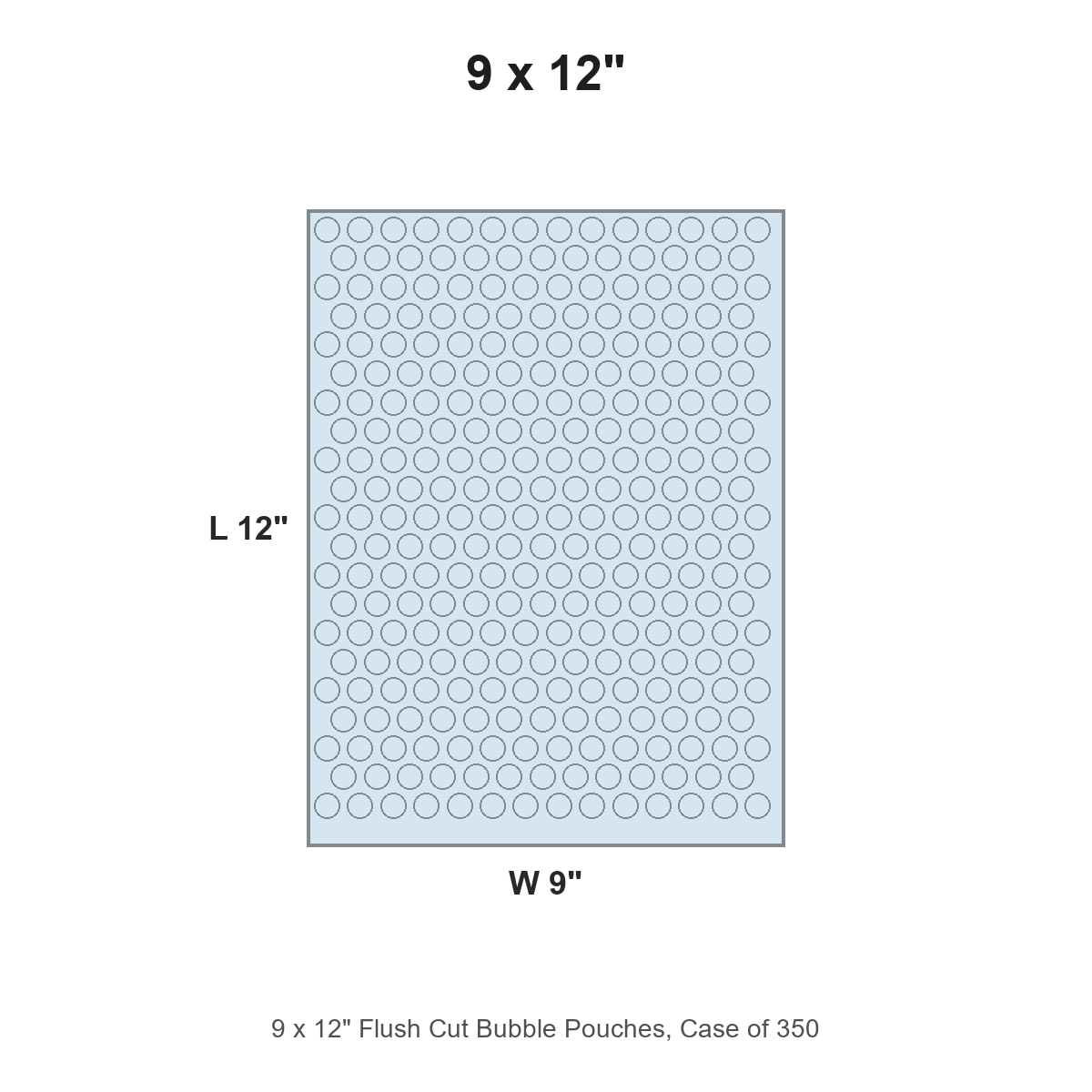 9 x 12" Flush Cut Bubble Pouches, Case of 350