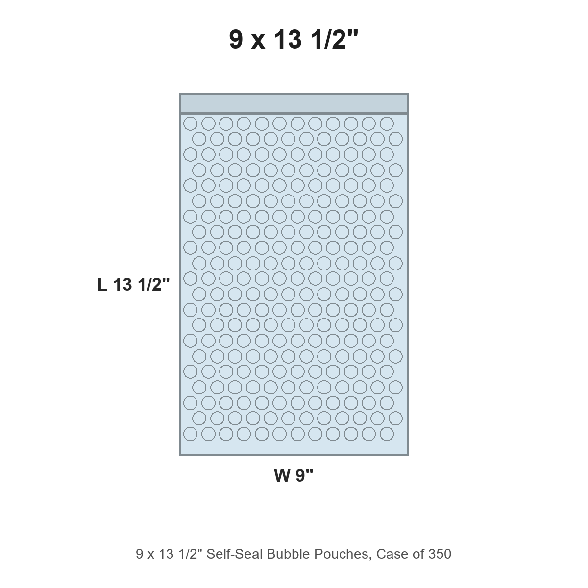 9 x 13 1/2" Self-Seal Bubble Pouches, Case of 350