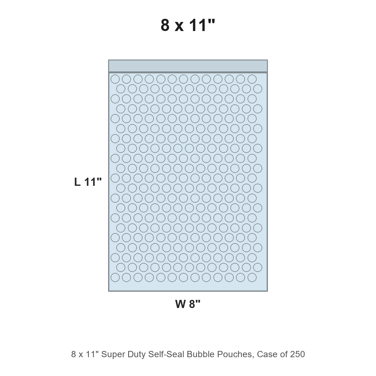 8 x 11" Super Duty Self-Seal Bubble Pouches, Case of 250