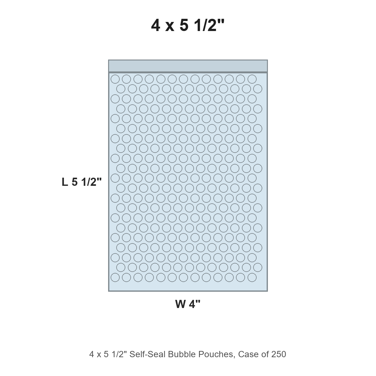 4 x 5 1/2" Self-Seal Bubble Pouches, Case of 250