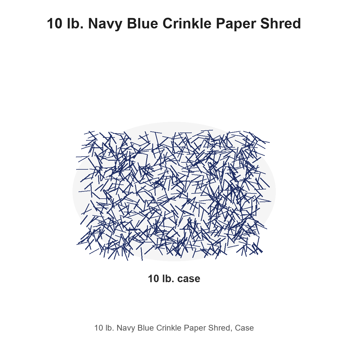 10 lb. Navy Blue Crinkle Paper Shred, Case