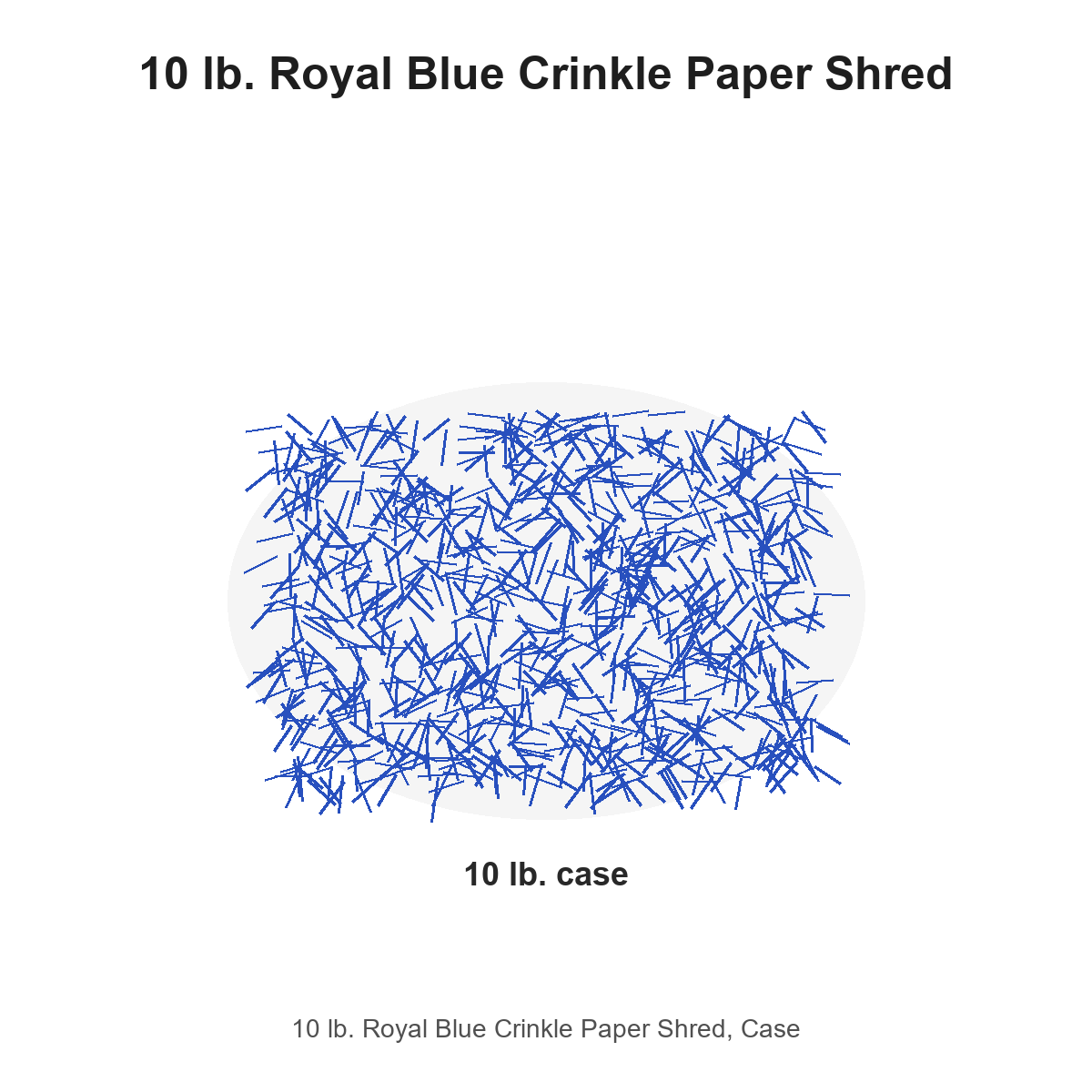 10 lb. Royal Blue Crinkle Paper Shred, Case