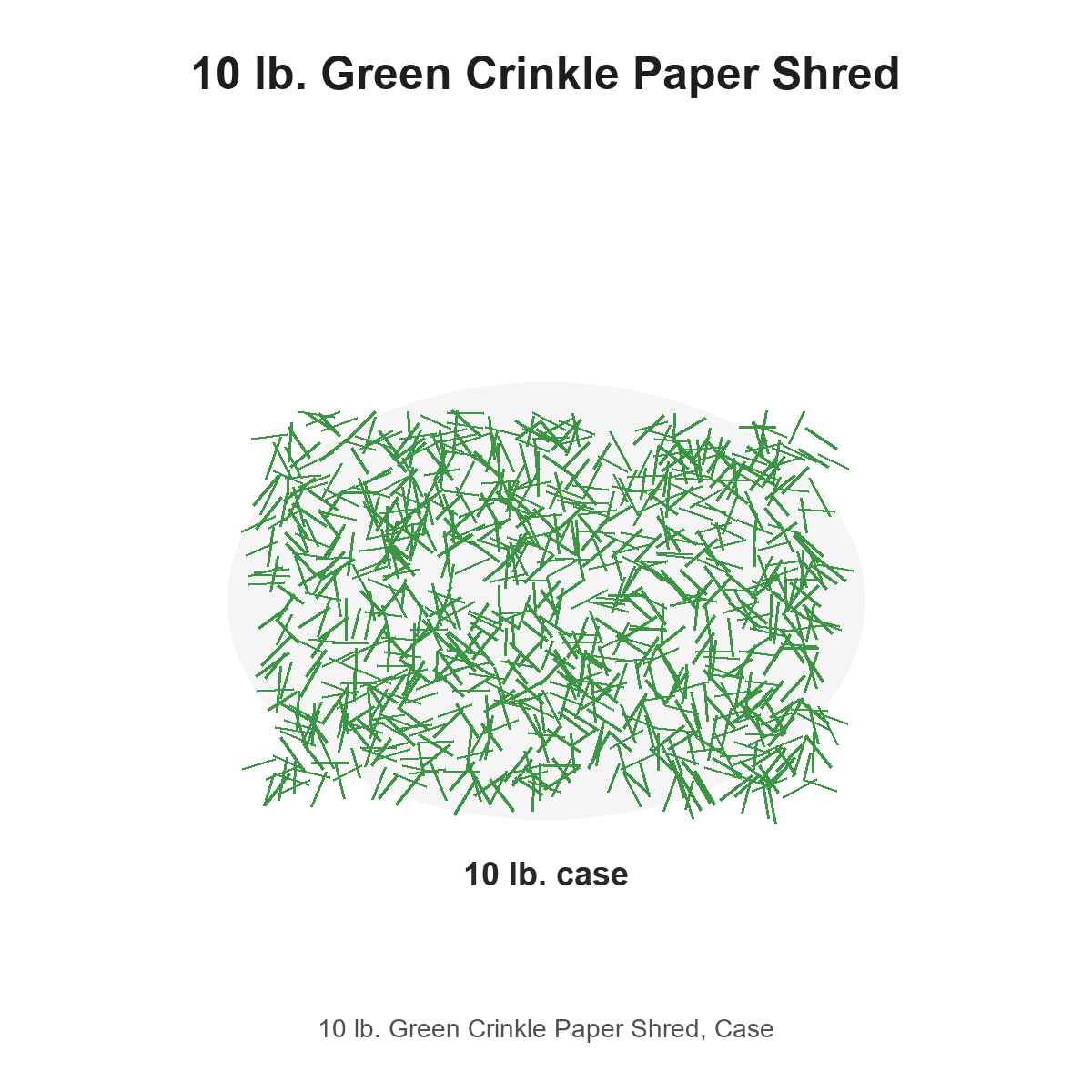 10 lb. Green Crinkle Paper Shred, Case