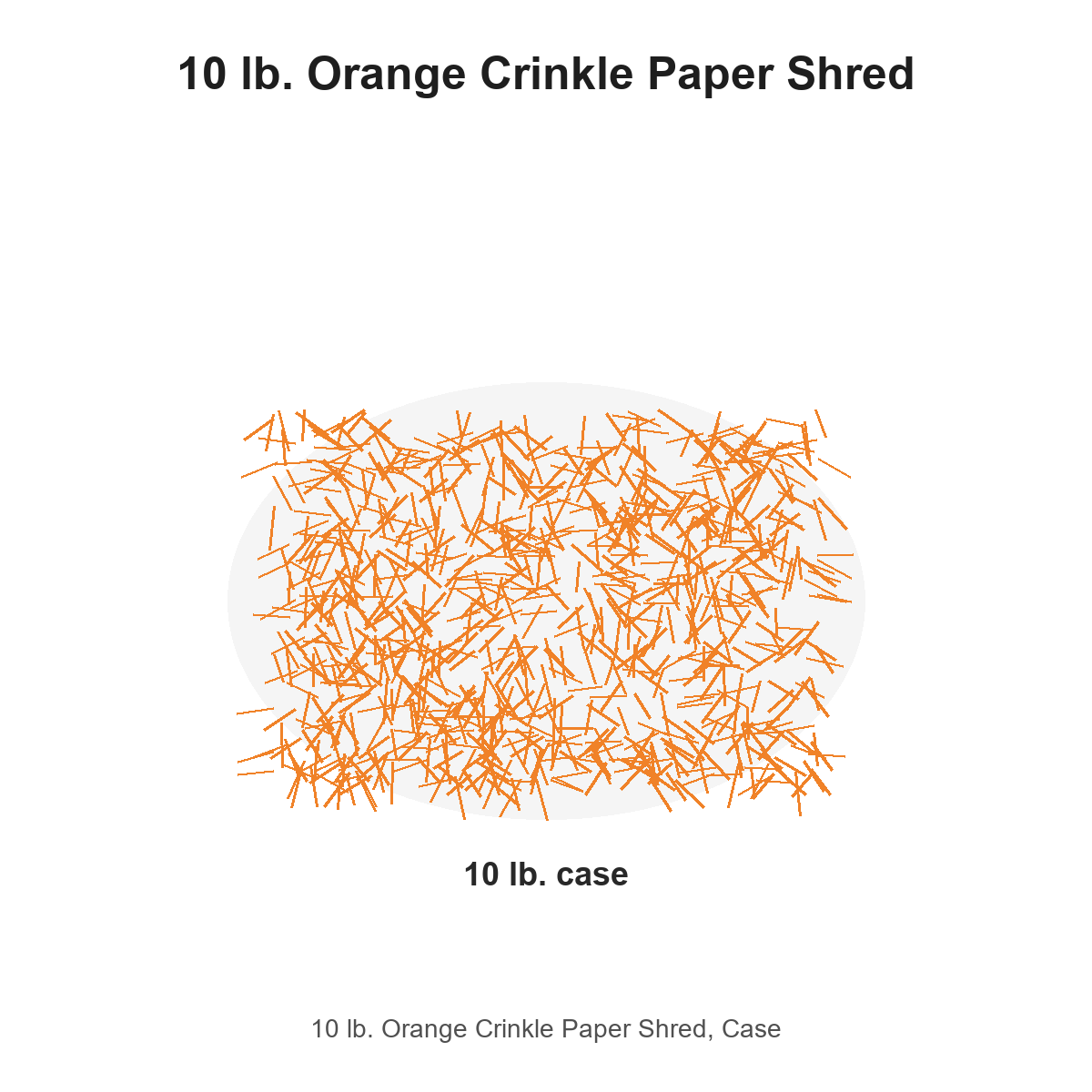 10 lb. Orange Crinkle Paper Shred, Case